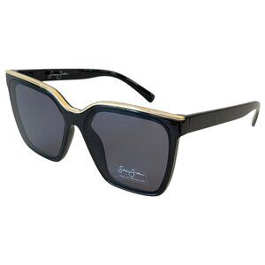 New Sean John Women's Black & Gold Designer Style Sunglasses Dark Grey UV Lenses